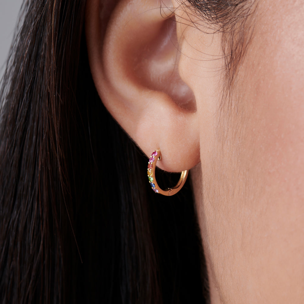 Multi-Color Cobblestone Hoop Earrings